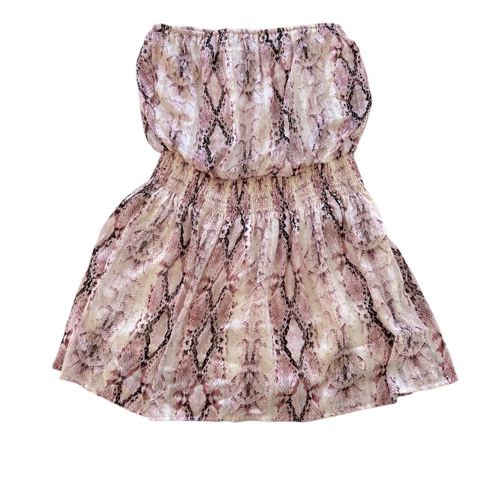 GLAM Strapless Mini Dress Snake Print Women’s Large